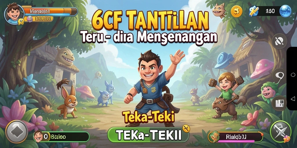 Antarmuka game Teka-Teki 6CF yang menarik dan interaktif.