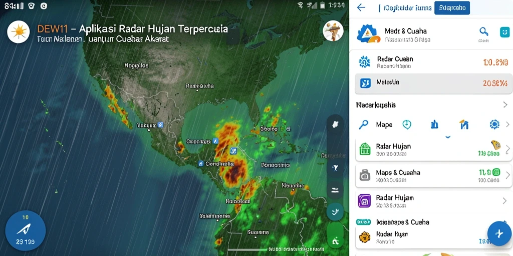 Antarmuka pengguna DEWI11 yang menunjukkan radar hujan dengan fitur interaktif.