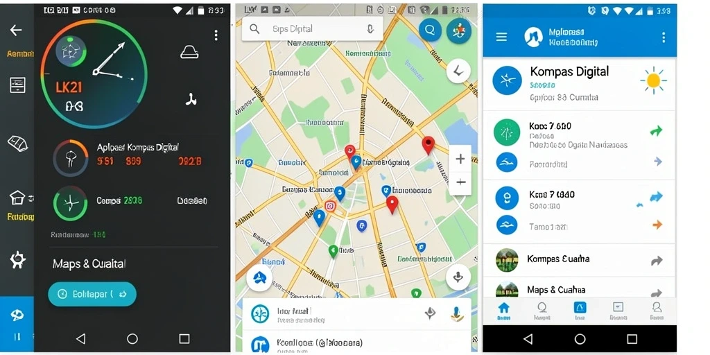 Antarmuka LK21 menampilkan kompas digital yang akurat dan informatif.