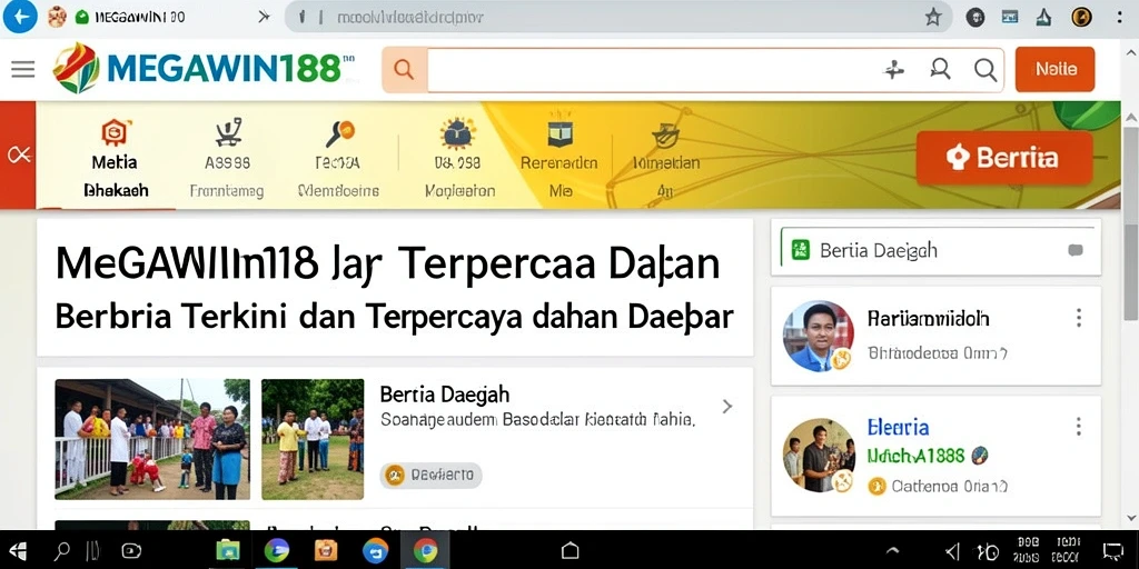 Antarmuka MEGAWIN188 menampilkan berita daerah yang informatif dan menarik.