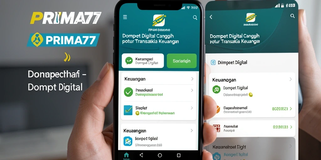 Antarmuka PRIMA77 yang sederhana dan menarik untuk Dompet Digital.